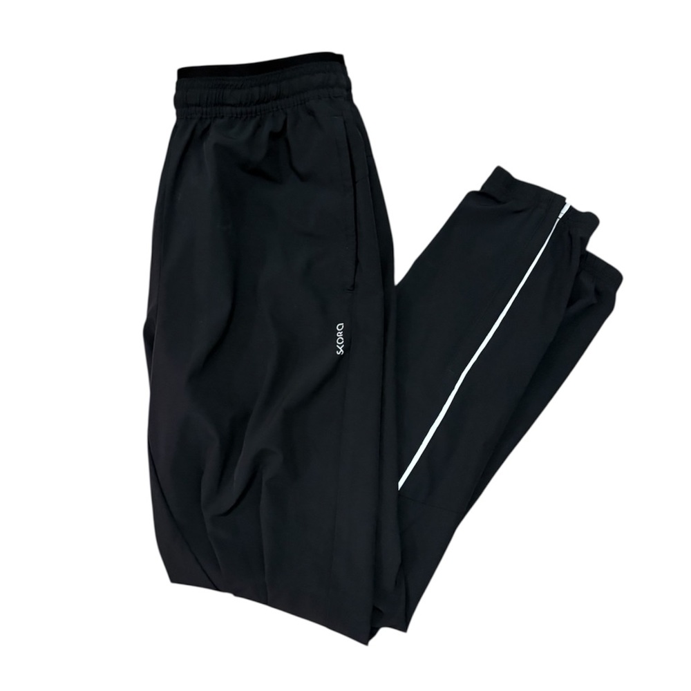 Skora Womens Black Athletic Pants Baggy Joggers Light Weight Running Track Pants